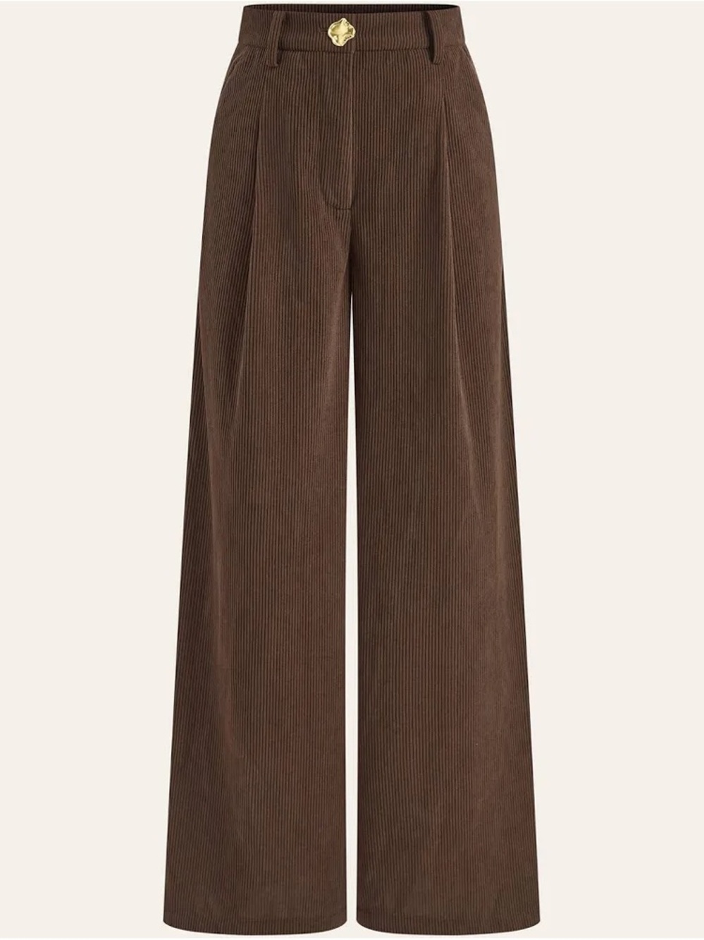 NWT COMMENSE Wide-Leg Corduroy Pants in Brown